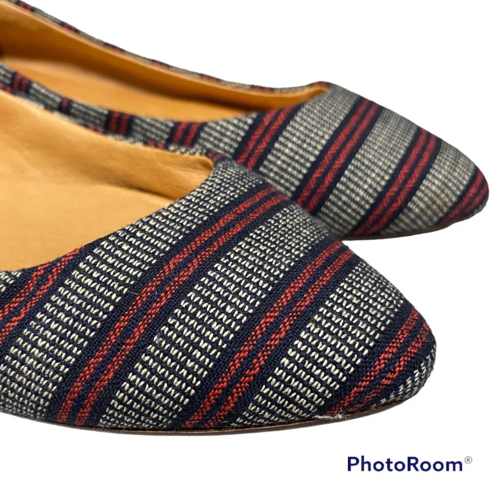 Madewell‎ | size 8 navy and red striped flats